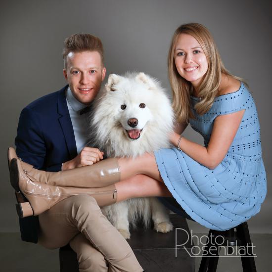 photo de couple avec son chien